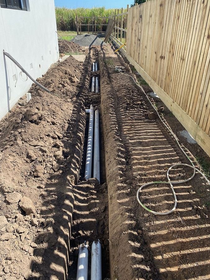 Storm water and sewage pipe laying