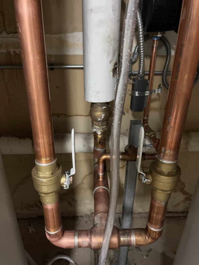 Domestic water riser installation
