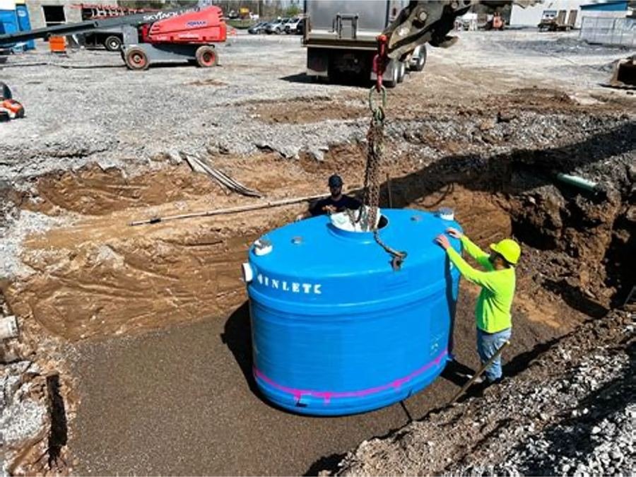 Storage tank and lifting station works