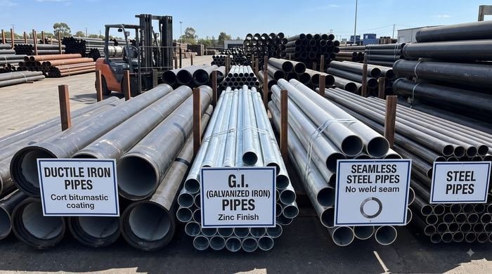 Metallic pipes and fittings — ductile, steel, GI, stainless steel, seamless